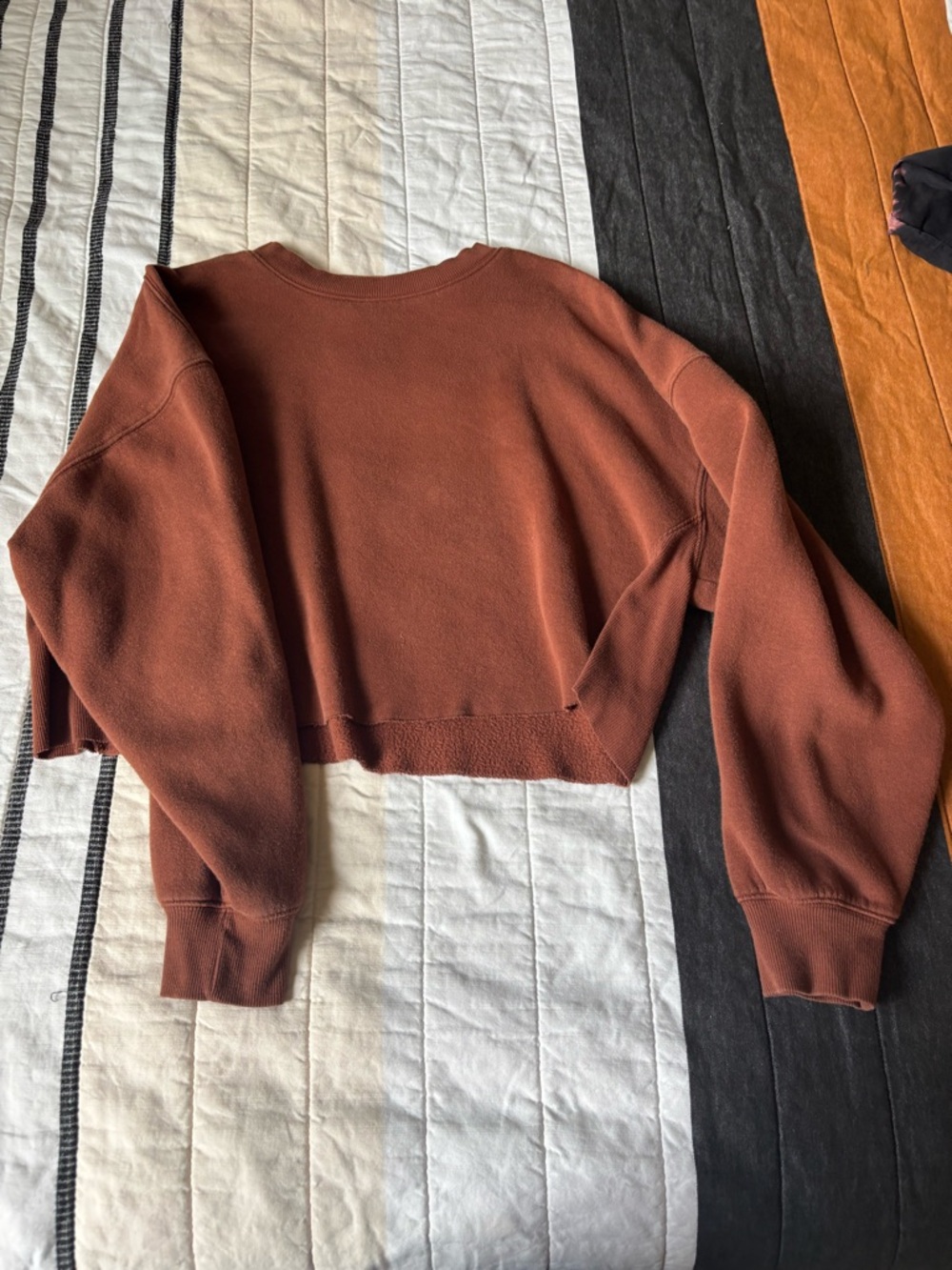 wild fable Cropped Rust Crewneck Sweatshirt